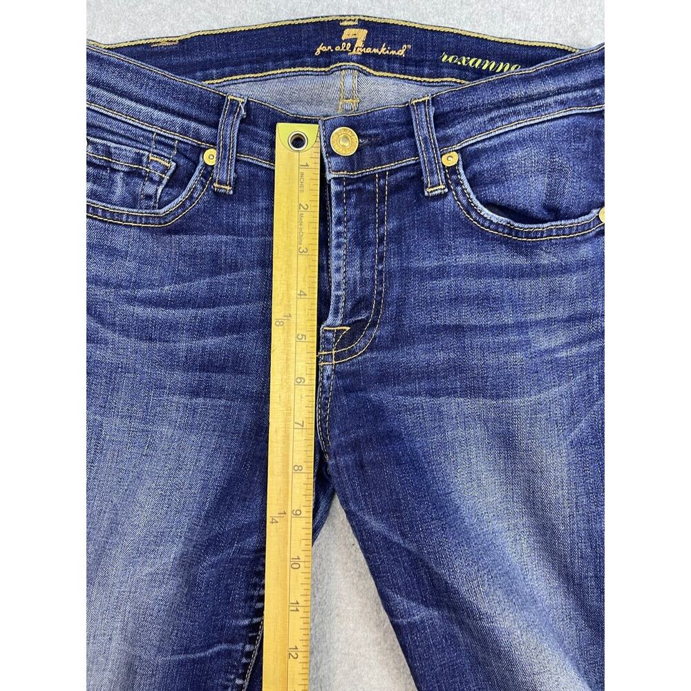 7 For All Mankind Roxanne Skinny Medium Wash Blue Jeans Stretch Denim Sz 26 7FAM - Picture 9 of 12